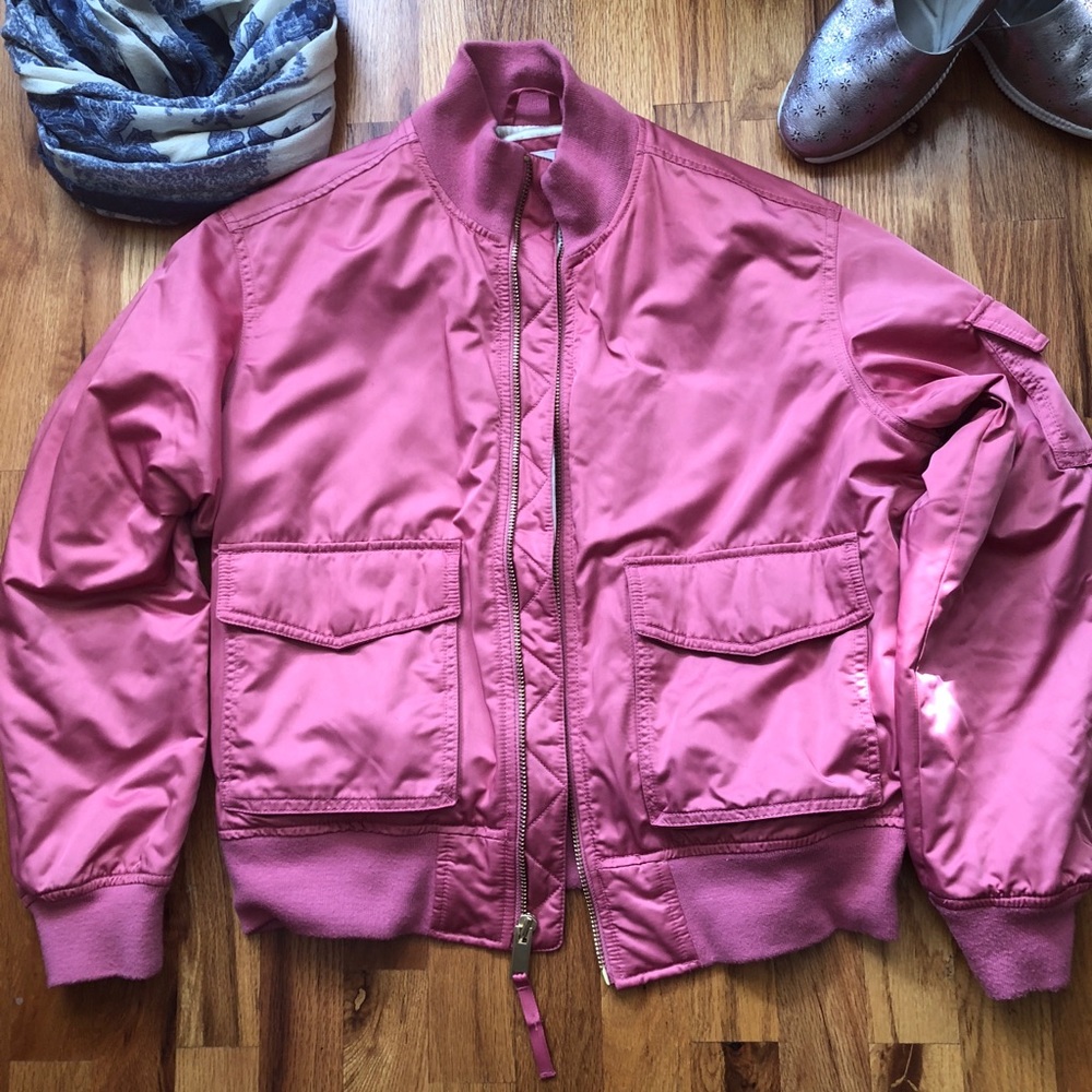 Bright Pink Gap Bomber Jacket